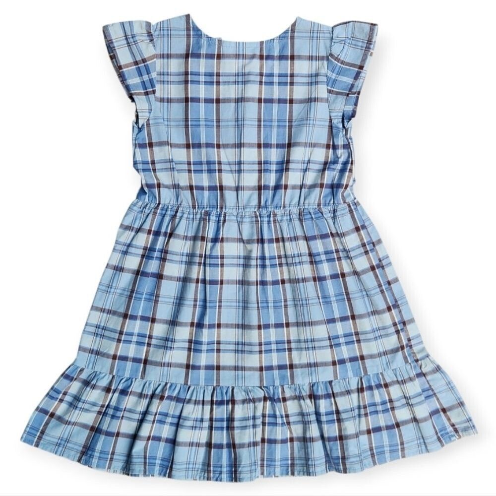 NWT! The Children's Place Girls Dress Monkey Blue Ruffle Sleeve And Hem Size 5/6 - Picture 5 of 10